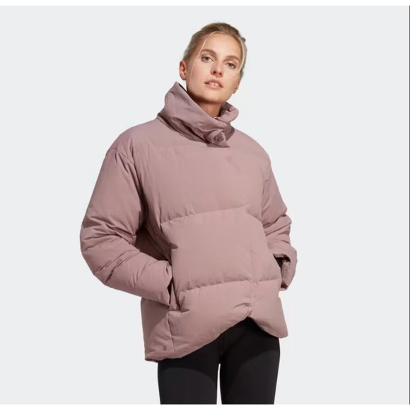 Adidas Women's Big Baffle Down Puffer Jacket Coat Purple NWT MSRP $230